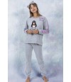 Pijama gris blonda violeta Gorjuss "gatos" Santoro
