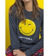 Pijama mujer invierno "Punk" emoticono de Smiley World