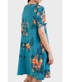 vestido-estampado-floral-100%-algodón-verde-cuello-pico-Massana-L227411