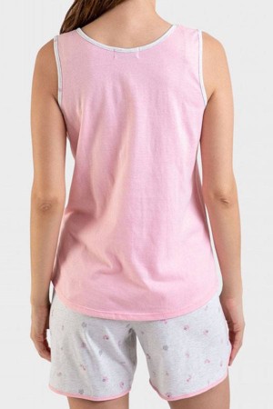 pijama-mujer-verano-algodón-tirantes-short-rosa-cuello-redondo-Massana-P221245
