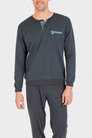 pijama-invierno-hombre-largo-massana-vigore-carbon-detalle-azules-bolsillo-lateral