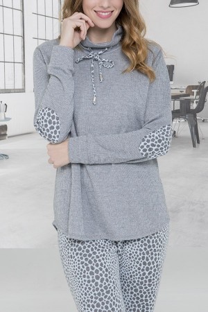 Pijama de señora gris animal print de Mitjans
