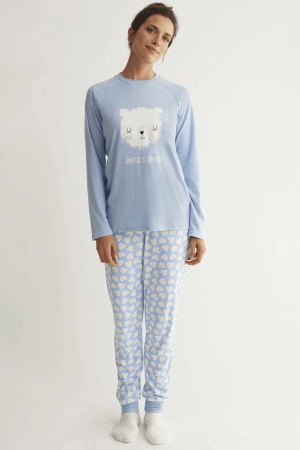 pijama-mujer-largo-invierno-promise-azul-estampado-corazones-N16952