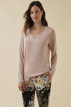 pijama-tres-piezas-mujer-invierno-largo-rosa-flores-camiseta-n13883-903