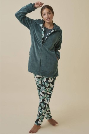 pijama-mujer-tres-piezas-verde-largo-invierno-promise-estampado-manga-larga-N14483
