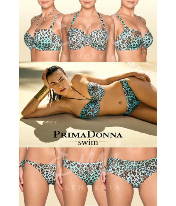 Bikini Samba Primadonna Swim Turquesa animal print
