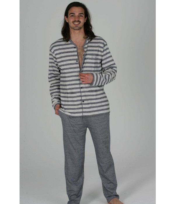 pijama-hombre-invierno-rayas-gris-botones-pettrus-5620