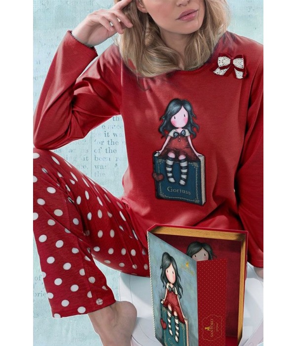 pijama-mujer-gorjus-book-rojo-topos